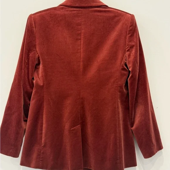 Banana Republic Faux Velvet Jacket in Burnt Red - Picture 2 of 2